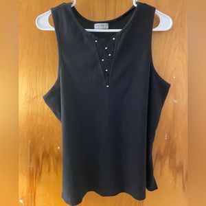 ribbed tank top with lace